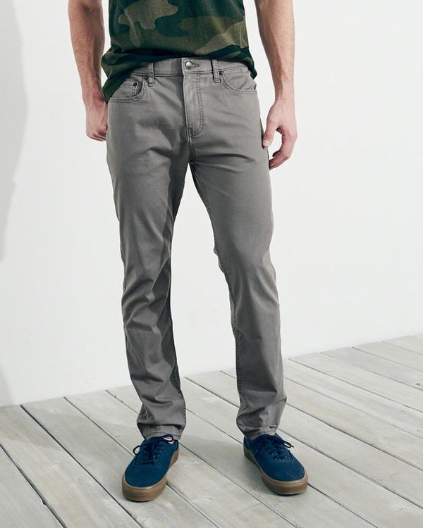 Pantaloni Hollister Uomo Epic Flex Skinny Twill Grigie Italia (714BOJCV)